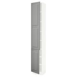 SEKTION High cabinet with shelves/2 doors, white/Bodbyn gray, 15x15x90 "