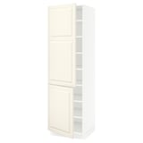 SEKTION High cabinet with shelves/2 doors, white/Bodbyn off-white, 24x24x80 "