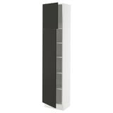SEKTION High cabinet with shelves/2 doors, white/Nickebo matt anthracite, 18x15x80 "