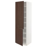 SEKTION High cabinet with shelves/2 doors, white/Sinarp brown, 24x24x80 "