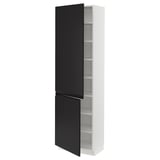 SEKTION High cabinet with shelves/2 doors, white/Upplöv matt anthracite, 24x15x80 "