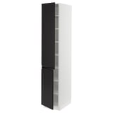 SEKTION High cabinet with shelves/2 doors, white/Upplöv matt anthracite, 15x24x80 "