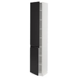 SEKTION High cabinet with shelves/2 doors, white/Upplöv matt anthracite, 15x15x80 "