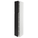 SEKTION High cabinet with shelves/2 doors, white/Upplöv matt anthracite, 15x24x90 "