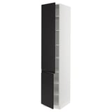 SEKTION High cabinet with shelves/2 doors, white/Upplöv matt anthracite, 18x24x90 "