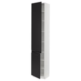 SEKTION High cabinet with shelves/2 doors, white/Upplöv matt anthracite, 18x15x90 "
