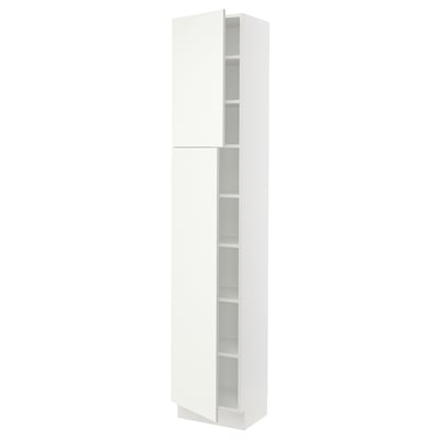 SEKTION High cabinet with shelves/2 doors, white/Vallstena white, 18x15x90 "