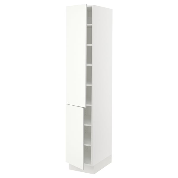 SEKTION High cabinet with shelves/2 doors, white/Vallstena white, 15x24x80 "