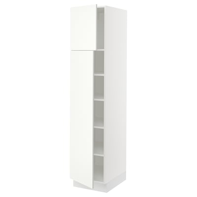 SEKTION High cabinet with shelves/2 doors, white/Vallstena white, 18x24x80 "