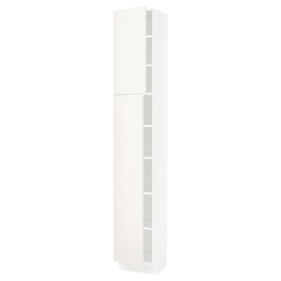 SEKTION High cabinet with shelves/2 doors, white/Veddinge white, 15x15x90 "