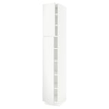 SEKTION High cabinet with shelves/2 doors, white/Voxtorp matt white, 15x24x90 "