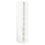 SEKTION High cabinet with shelves/2 doors, white/Voxtorp matt white, 18x24x80 "