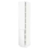 SEKTION High cabinet with shelves/2 doors, white/Voxtorp matt white, 15x24x80 "