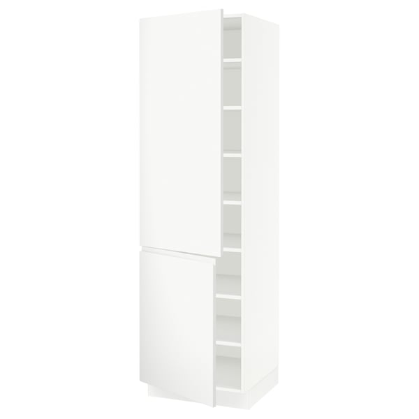 SEKTION High cabinet with shelves/2 doors, white/Voxtorp matt white, 24x24x80 "