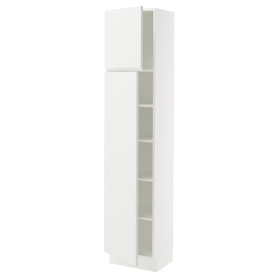 SEKTION High cabinet with shelves/2 doors, white/Voxtorp matt white, 18x15x80 "