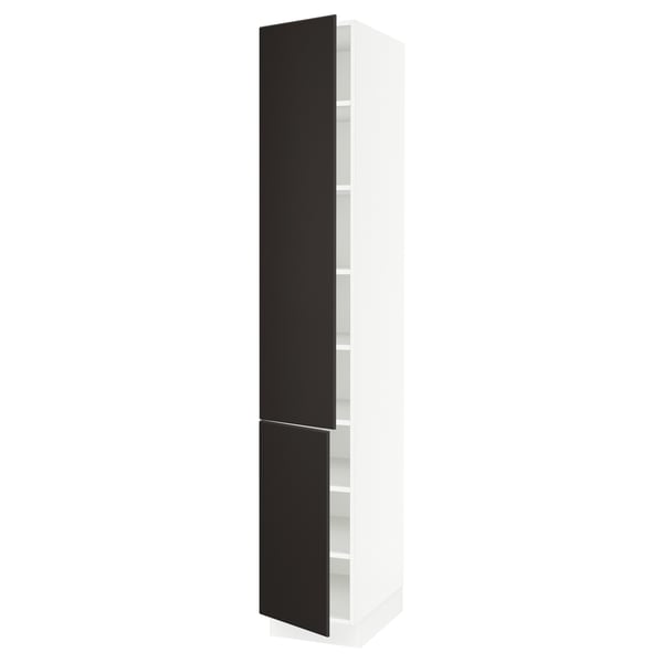 SEKTION High cabinet with shelves/2 doors, white ...