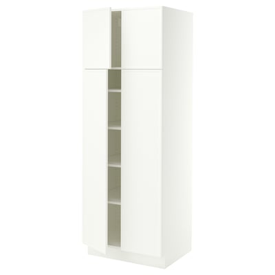 SEKTION High cabinet with shelves/4 doors, white/Aspudden matt white, 30x24x80 "