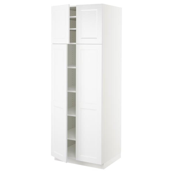 SEKTION High cabinet with shelves/4 doors, white/Axstad matt white, 30x24x80 "