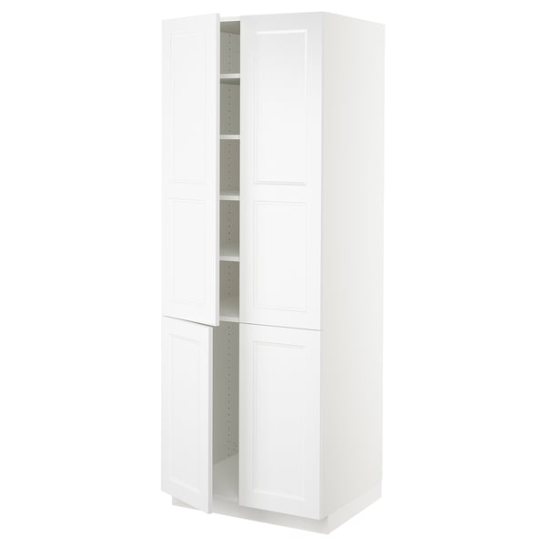 SEKTION High cabinet with shelves/4 doors, white/Axstad matt white, 30x24x80 "