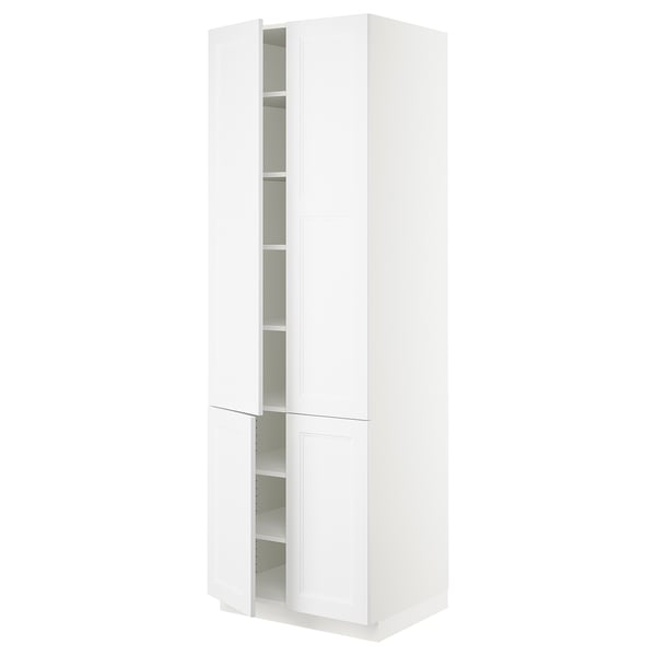 SEKTION High cabinet with shelves/4 doors, white/Axstad matt white, 30x24x90 "