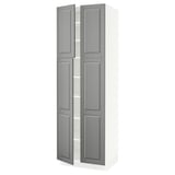 SEKTION High cabinet with shelves/4 doors, white/Bodbyn gray, 30x24x90 "