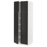 SEKTION High cabinet with shelves/4 doors, white/Nickebo matt anthracite, 30x24x80 "