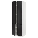 SEKTION High cabinet with shelves/4 doors, white/Upplöv matt anthracite, 30x24x90 "