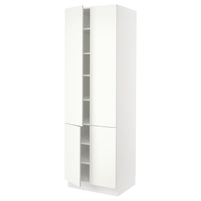 SEKTION High cabinet with shelves/4 doors, white/Vallstena white, 30x24x90 "