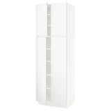 SEKTION High cabinet with shelves/4 doors, white/Voxtorp matt white, 30x24x90 "