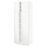 SEKTION High cabinet with shelves/4 doors, white/Voxtorp matt white, 30x24x80 "
