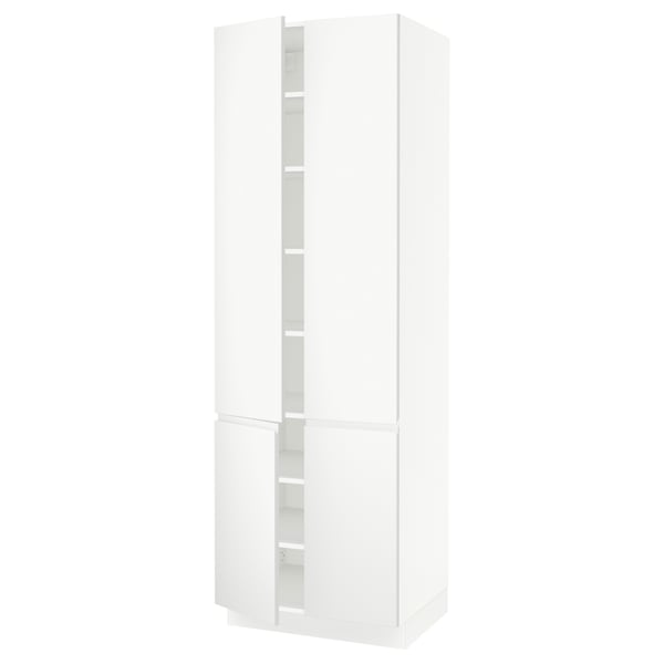 SEKTION High cabinet with shelves/4 doors, white/Voxtorp matt white, 30x24x90 "