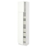 SEKTION High cb w 2 doors/shelves/5 drawers, white/Vallstena white, 18x15x80 "