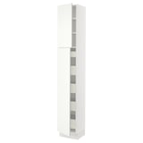 SEKTION High cb w 2 doors/shelves/5 drawers, white/Vallstena white, 15x15x90 "