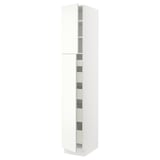 SEKTION High cb w 2 doors/shelves/5 drawers, white/Vallstena white, 15x24x90 "