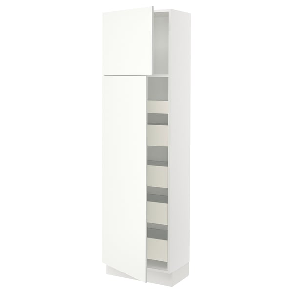 SEKTION High cb w 2 doors/shelves/5 drawers, white/Vallstena white, 24x15x80 "