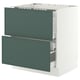 SEKTION / MAXIMERA Base cab f cktp/2 fronts/3 drawers, white/Aspudden dark gray-green, 30x24x30 "