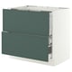 SEKTION / MAXIMERA Base cab f cktp/2 fronts/3 drawers, white/Aspudden dark gray-green, 36x24x30 "