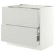 SEKTION / MAXIMERA Base cab f cktp/2 fronts/3 drawers, white/Aspudden light gray, 36x24x30 "