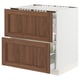 SEKTION / MAXIMERA Base cab f cktp/2 fronts/3 drawers, white Enköping/brown walnut effect, 30x24x30 "