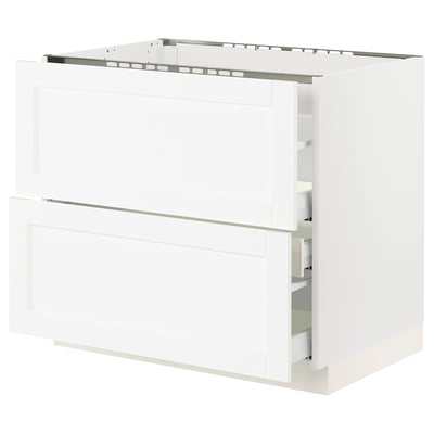 SEKTION / MAXIMERA Base cab f cktp/2 fronts/3 drawers, white Enköping/white wood effect, 36x24x30 "