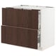 SEKTION / MAXIMERA Base cab f cktp/2 fronts/3 drawers, white/Sinarp brown, 36x24x30 "