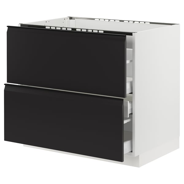 SEKTION / MAXIMERA Base cab f cktp/2 fronts/3 drawers, white/Upplöv matt anthracite, 36x24x30 "