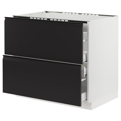 SEKTION / MAXIMERA Base cab f cktp/2 fronts/3 drawers, white/Upplöv matt anthracite, 36x24x30 "