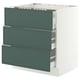SEKTION / MAXIMERA Base cab f cktp/3 fronts/3 drawers, white/Aspudden dark gray-green, 30x24x30 "