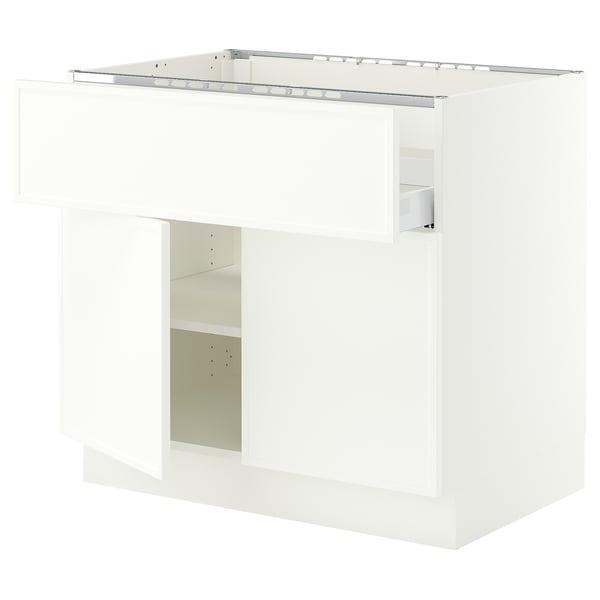 SEKTION / MAXIMERA Base cab f cktp/dw/shelves/2drs, white/Aspudden matt white, 36x24x30 "