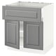 SEKTION / MAXIMERA Base cab f cktp/dw/shelves/2drs, white/Bodbyn gray, 30x24x30 "