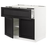 SEKTION / MAXIMERA Base cab f cktp/dw/shelves/2drs, white/Lerhyttan black stained, 36x24x30 "