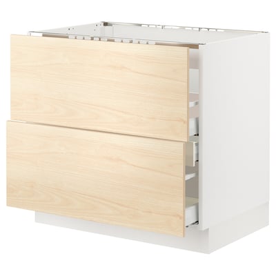 SEKTION / MAXIMERA Base cab f cktp/int extractor w drw, white/Askersund light ash effect, 36x24x30 "
