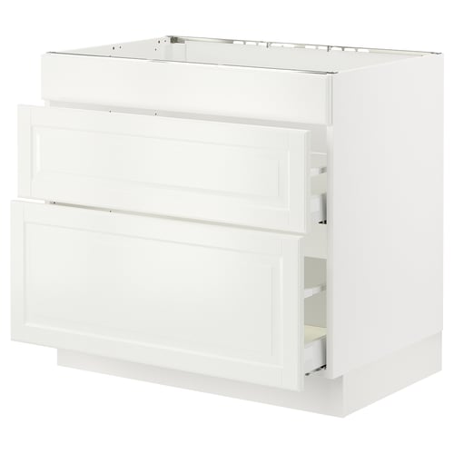 SEKTION kitchen base unit: white, square, wooden, 2 drawers