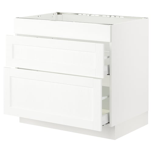 SEKTION kitchen unit in white with drawers and cabinet.